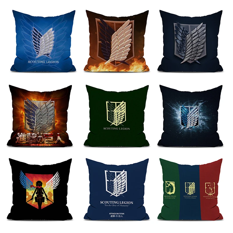

Attack on Titans Sleeping Pillows for Decoration Pillow Cover 45x45 Cushions Covers Decorative Pillowcases 40*40 Decor Cushion