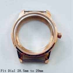 Premium Stainless Steel Watch Case with Arched Glass - Silver & Rose Gold Finishes (33mm Rose Case)