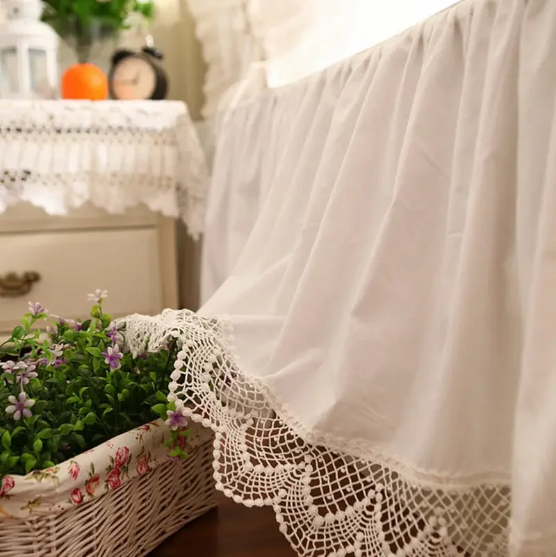 

Top luxury bed skirt romantic embroidery lace bedspread elegant bedspreads bed sheet for wedding decoration princess bedspreads