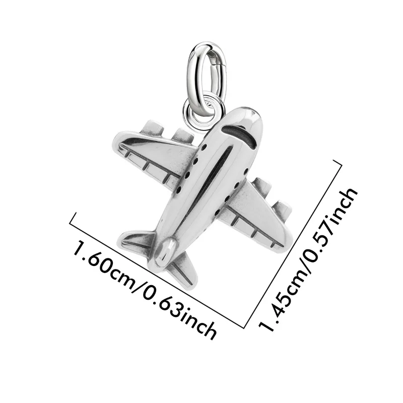 Verstellbare 925 Sterling Silber Vintage Anhänger Krone Gänseblümchen Flugzeug Charms Perlen Passend für Original Armband Halskette DIY Schmuck – Detail 18