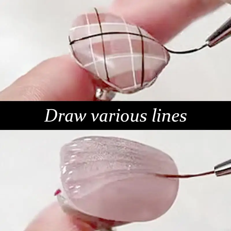 5 Pcs Nails Art Liner Brushes Nail Painting Brush Pen Painting Nails Art Brushes 5mm/8mm/11mm/13mm/15mm for Salons