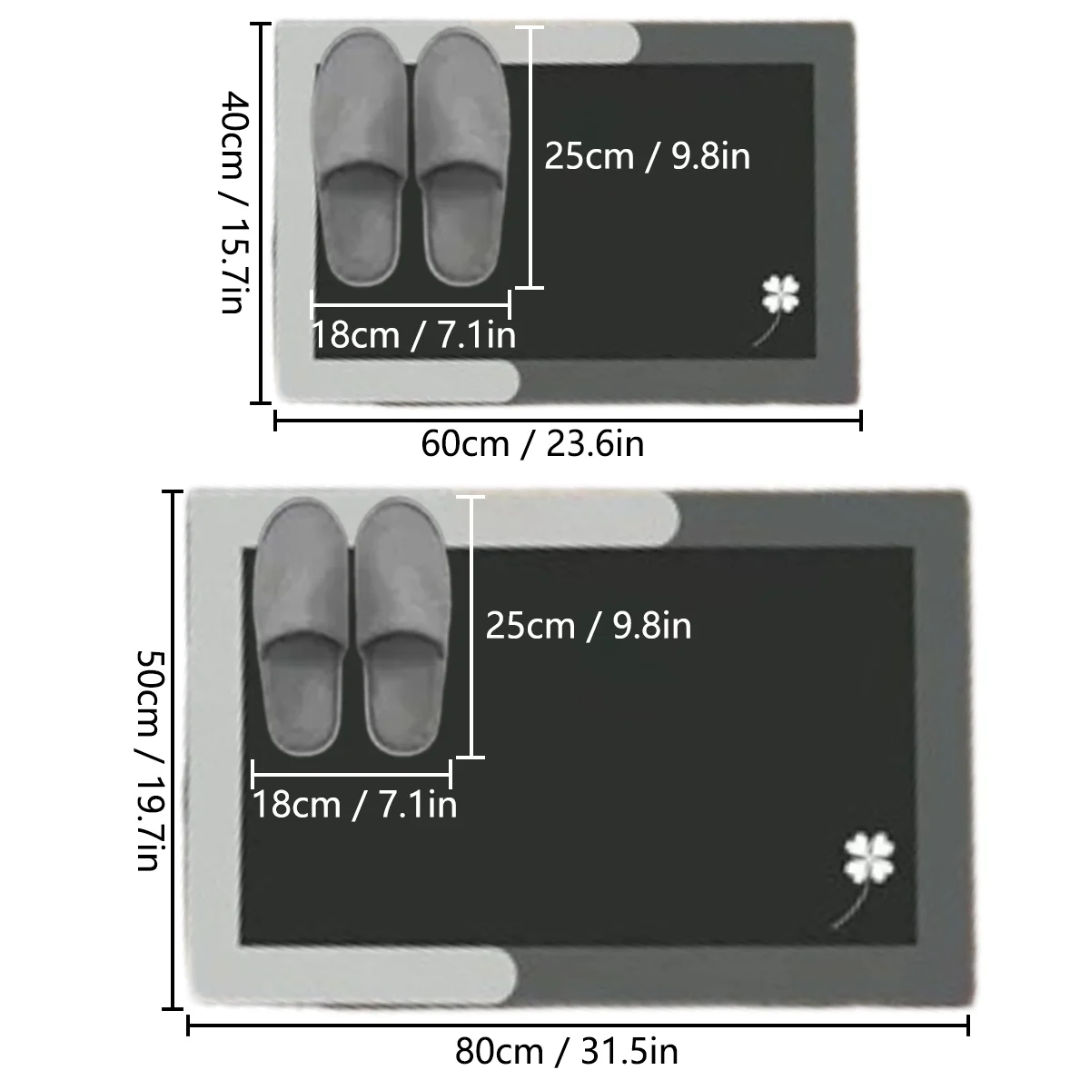 Flannel Thickened Absorbent Bathroom Floor Mat Printed Toilet 2