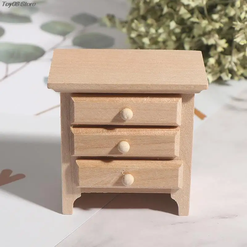 

1/12 Dollhouse Miniature Wood Bedside Cabinet Model Furniture AccessoriesDIY Toys for Baby