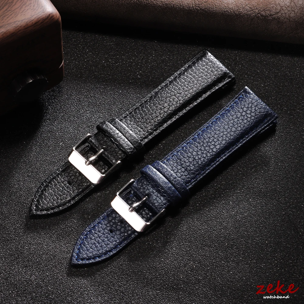 Premium Genuine Leather Watch Strap with Stainless Steel Pin Buckle - Slim Unisex Wrist Accessory