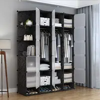 Meuble de maison multifonction en plastique, armoire de chambre à coucher, rangement pliable, armoire à vêtements, cloison de séparation en tissu, livraison gratuite 5