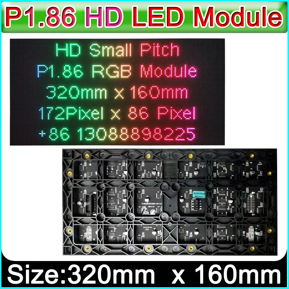 P1.53 P1.86 Modulo Led, Modulo Display Led Video Wall Hd A Colori Per Interni, Pannello Led 172X86 Pixel 320Mm X 160Mm