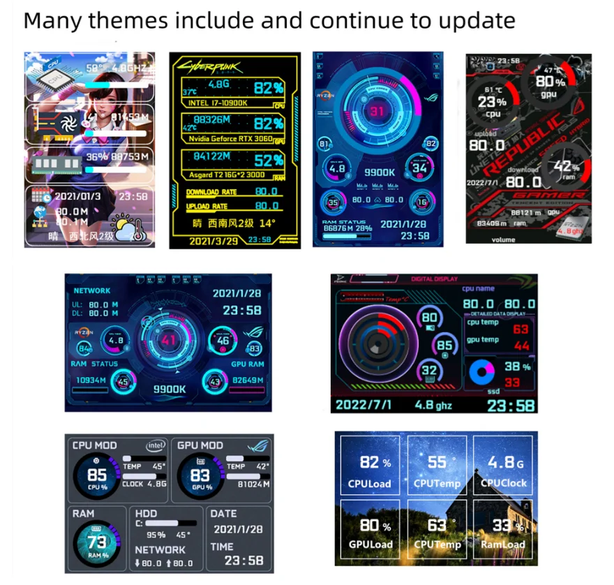 ��ǻ�� CPU GPU RAM HDD �����, USB CŸ�� ���÷���, AIDA64 + CŸ�� ��ũ��, 3.5 ��ġ IPS ���� ȭ��, ����ǰ