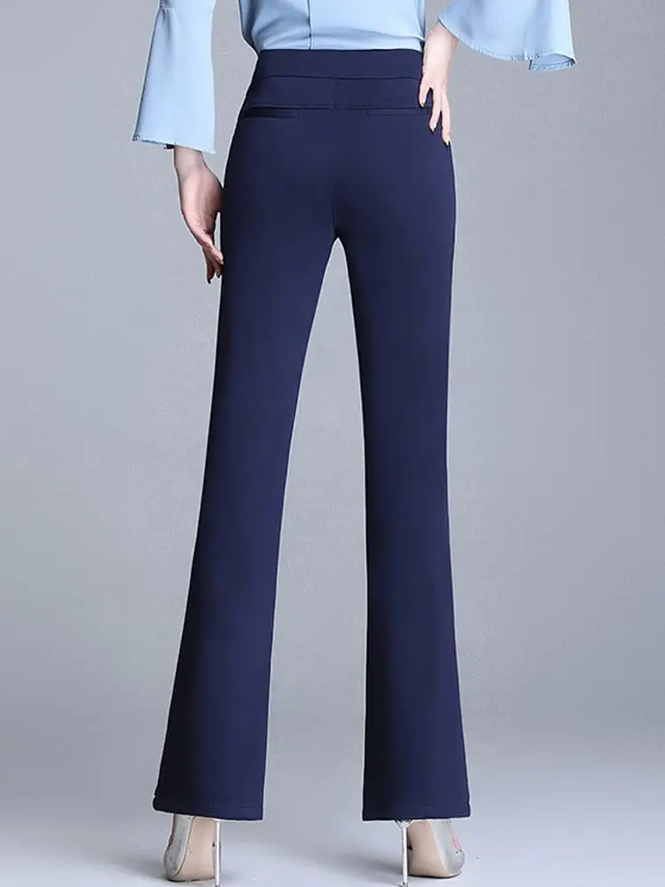 Women Dress Pant Pull On Stretch Trousers for Work Office Slim Fit
