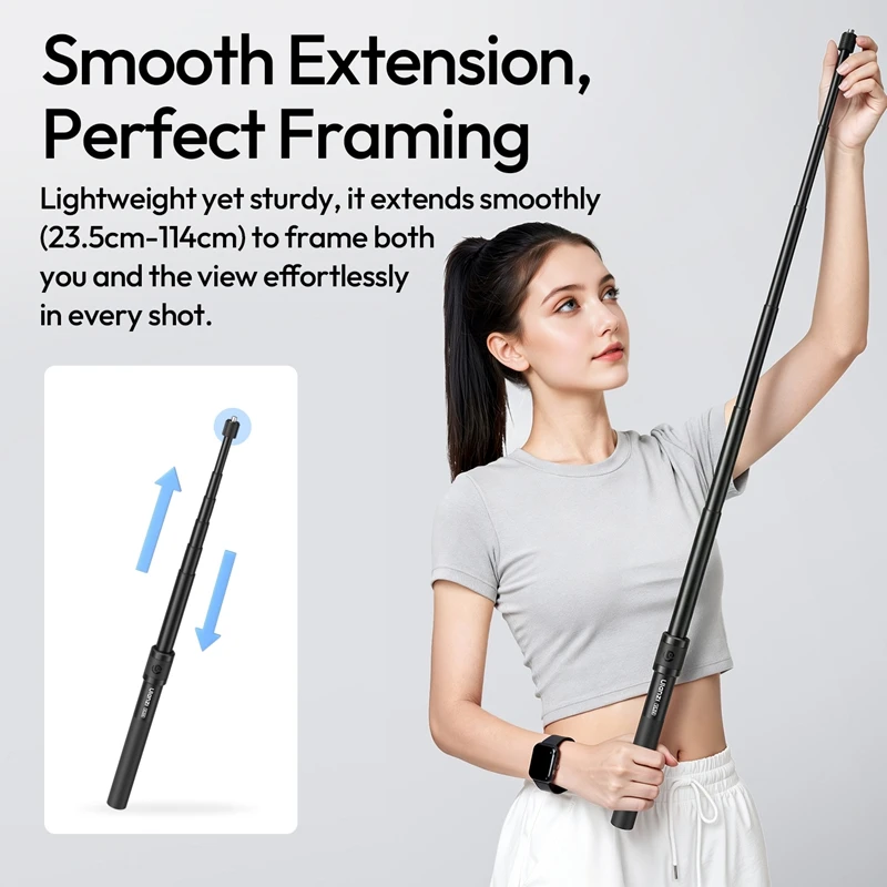 Ulanzi VL04 Action Camera Quick Release Extension Pole 1.1M Flexible Length for Outdoor Travel Vlog Livestreaming Photography