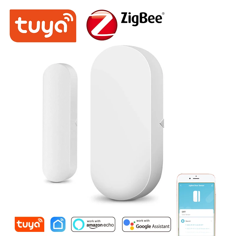 

Tuya Smart Zigbee Door Window Sensor Wireless Connection Detector Work with Alexa Google Home Smart Home Security Smart Life App