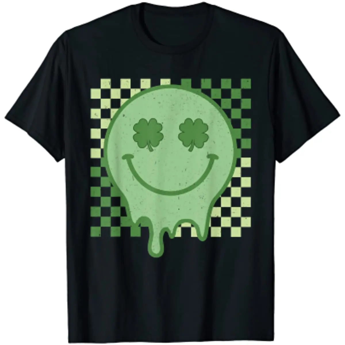 

Retro Groovy Shamrock Smile Face St Patricks Day Hippie T-Shirt Streetwear Cotton Daily Four Seasons Tees Tshirt