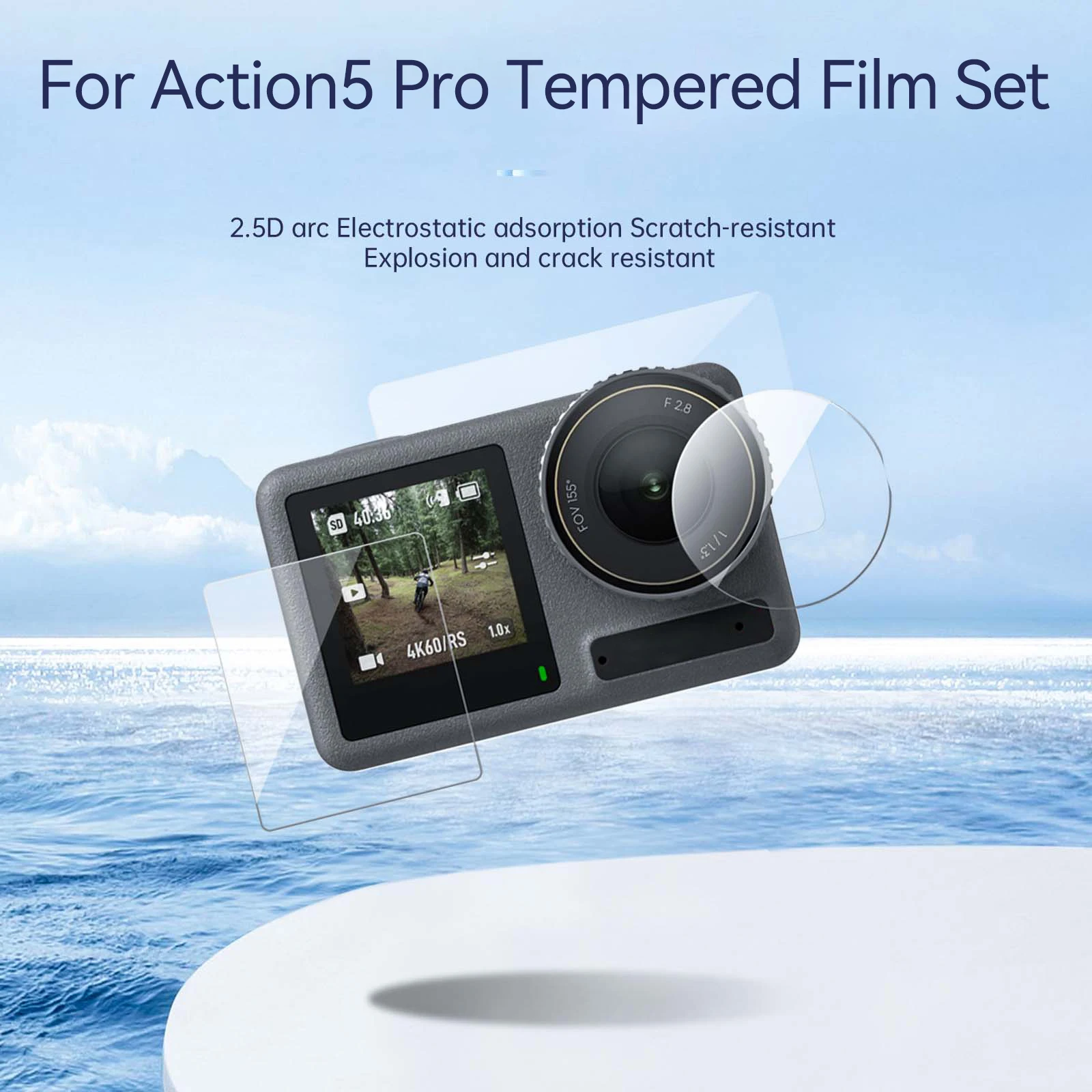6 Pellicole Protettive + 2 Copriobiettivo Per DJI Osmo Action 5 Pro - Vetro Temperato Ultra Trasparente