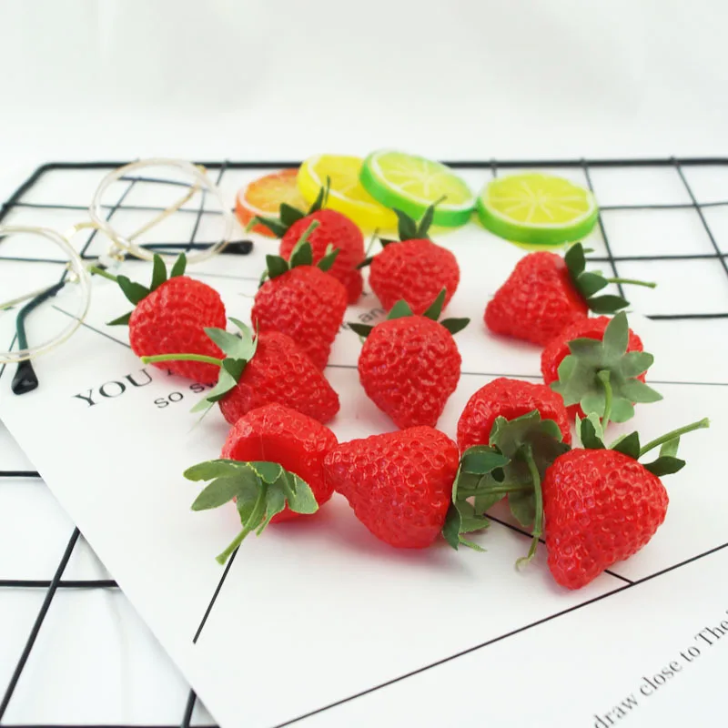 Simulation Strawberry Vegetable Model Props Strawberry Food Toys Cabinet Home Model Room Decoration Ornaments Home Decor