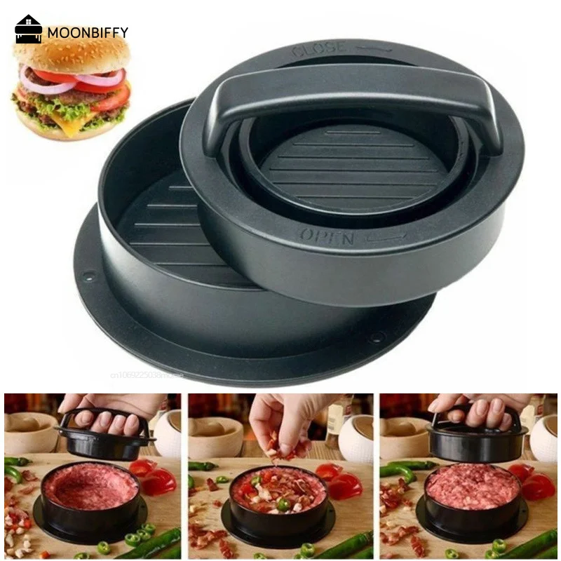 Round Hamburger Press Plastic Hamburger Maker For Meat Beef Grill Burger Patty Press Mold Kitchen Tool пресс для гамбургеров 압착기