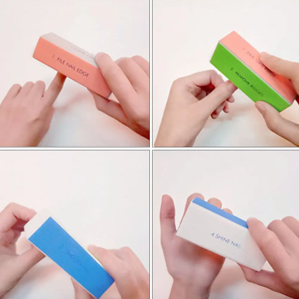 10Pcs 천연 가짜 연장용 고품질 네일 폴리싱 블록 매니큐어 페디큐어 살롱 가정용 부드러운 폴리싱 없이 사용 가능