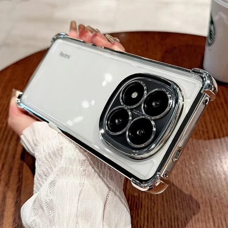 Enhanced Camera Protection Electroplated Transparent Silicone Phone Case