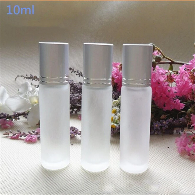 

24pcs 10ml Thick Frosted Glass Roll-on Bottles Travel Portable Refillable Roller Bottle Perfume Containers Essential Oil Vials
