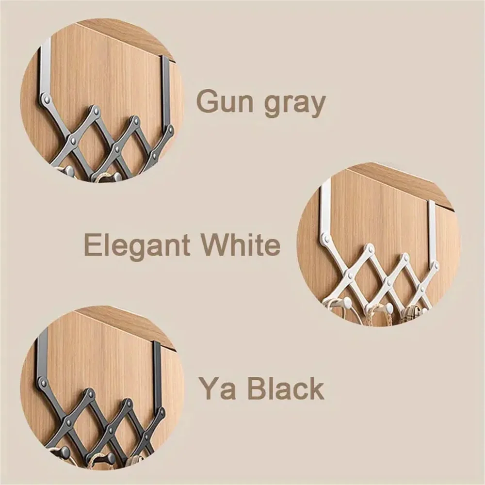 1pc Metal Door Back Foldable Wall Mounted Clothes Storage Hook-Holeless Telescopic Hook Suitable for Bedroom storage hook door hook