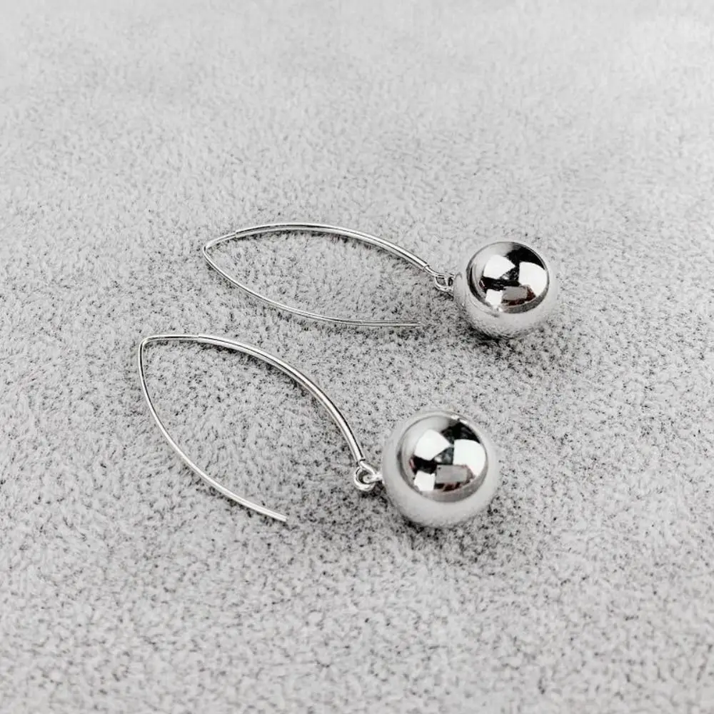 Silver Copper Ball Drop Earrings for Women Fashion Jewelry