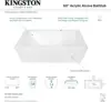60 Inch Contemporary Alcove Acrylic Bathtub with Right Hand Drain and Overflow Holes White Three Wall Alcove Installation 5