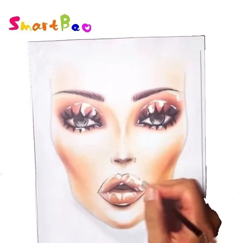 Face Templates For Makeup Blank Color Correcting Face Chart , 30 Sheets  Paper - Notebook - AliExpress