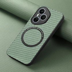 5G Leather Back Case with Wireless Charging and Magnetic Ring Cover for HONOR 400 Smart (Green)