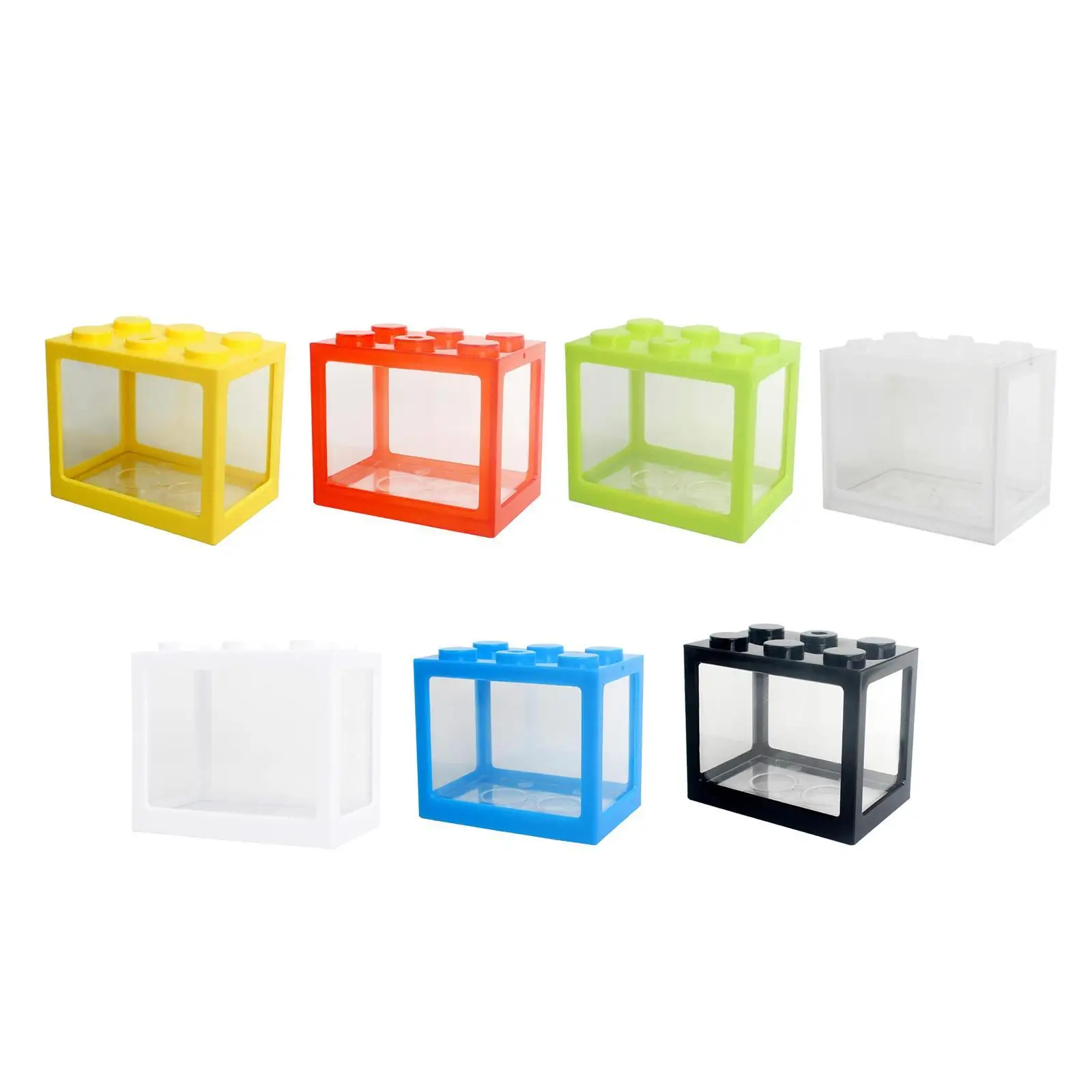 Mini Fish Tank Desktop Micro-Landscape Fish Tank Aquarium Stackable Building Blocks Superimposed Small Reptile Pet Box Decor