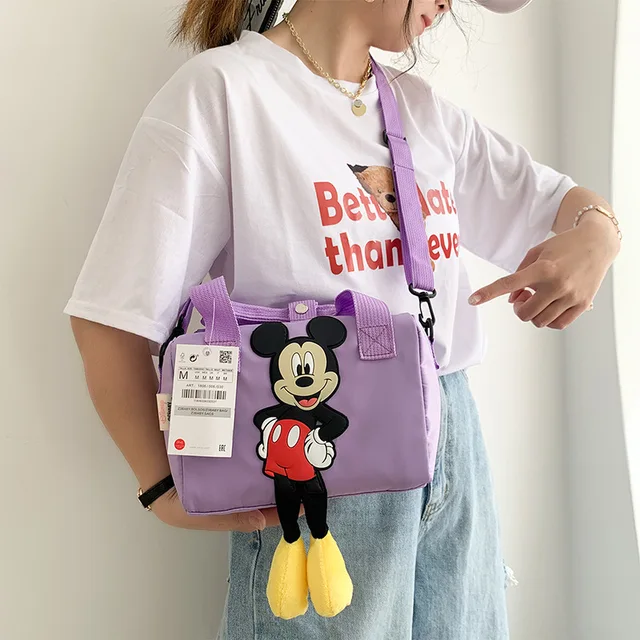 New Disney Shoulder Bags Cartoons Mickey Mouse Casual Canvas Women Shopping Bag Cute Anime Fashion Handbag Messenger Bag Gifts 12