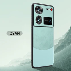 Luxury Leather Texture Soft Bumper Case Cover for ZTE Nubia Z50 (Cyan)