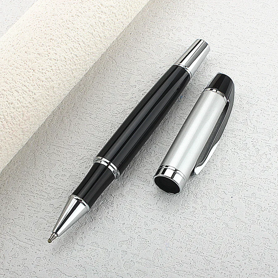 Silver And Black Rollerball Ink Pen Set For Office Writing_voghion.com