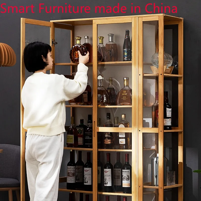 

Storage Wall Wine Cabinets Living Room Wooden Home European Wine Cabinets Racks Simplicity Mueble Licorera Bar Furniture QF50JG