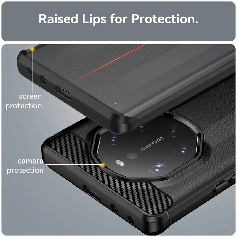 Shockproof Carbon Fiber TPU Phone Case - Silicon Bumper Back Cover