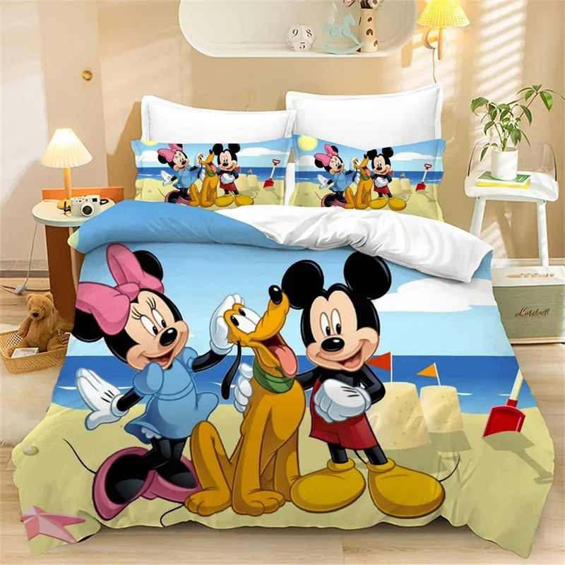 

Duvet Cover Mickey Animation Cute Pattern Quilt Cover Set 2/3pcs Teen Gifts Sewn Quilt Cover Single Double Large Size