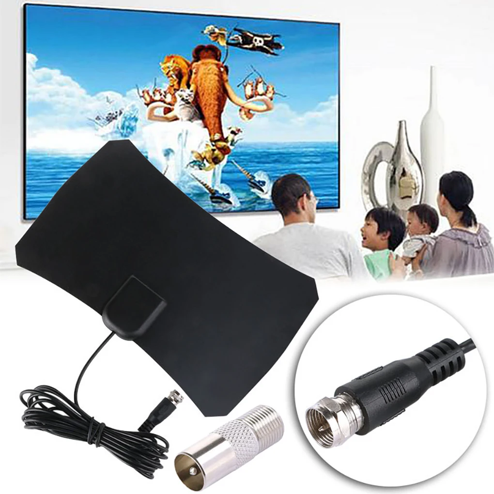 50 Miles HD Digital TV Indoor Antenna Receiver 1080P VHF UHF Frequency Gain Booster HDTV Aerial