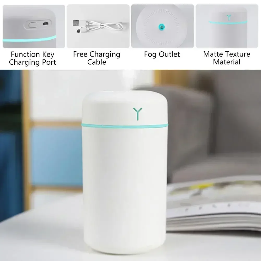 Portable Car Air Humidifier USB Sprayer Home Silent Aromatherapy Humidifier with LED Color Night Light Air Purifier