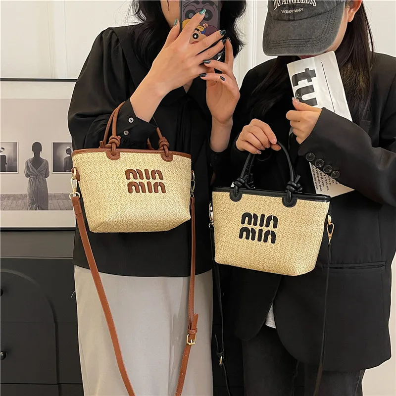 2024 New Summer Grass Basg for Women Bohemian Beach Bag Designer Shoulder Bag Cute Purses and Handbags - Image 5