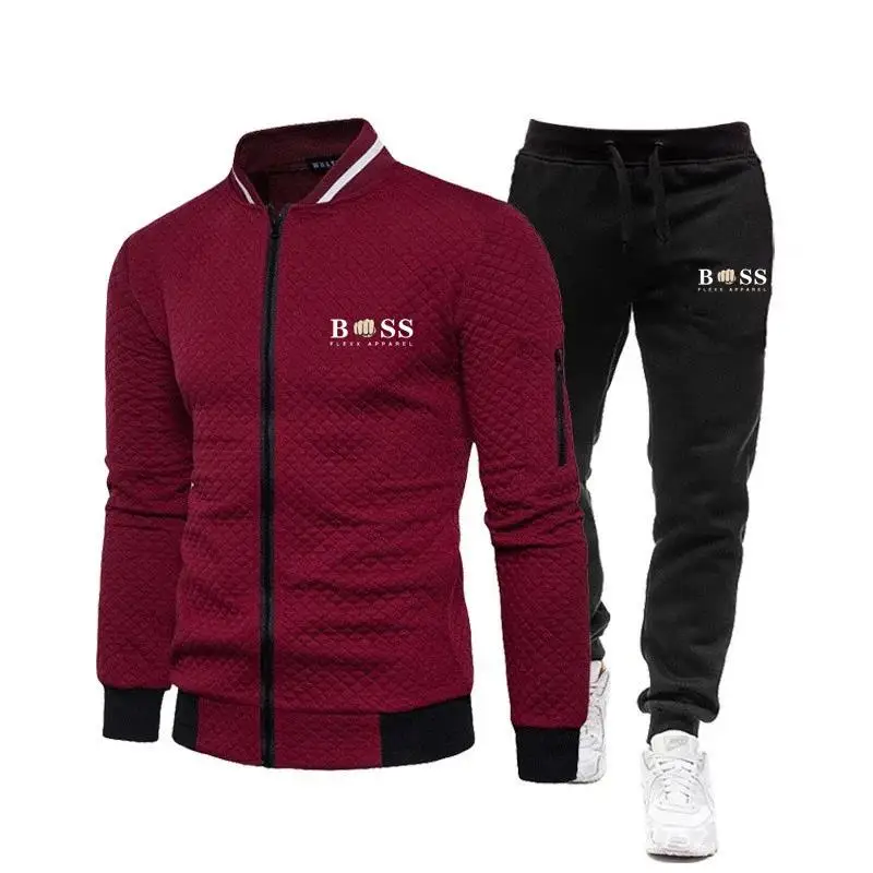 2023 Fashion casual men's and women's hoodies + baseball pants, hooded zip tracksuit, 2023 Spring and autumn piece set