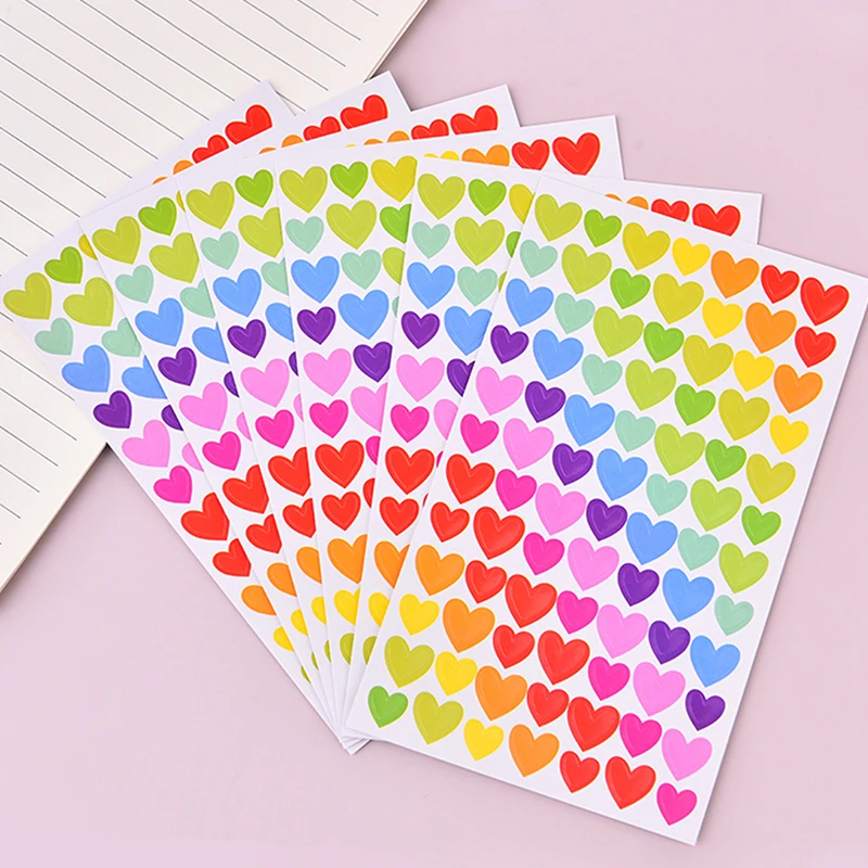 Colorful love Adhesive Stickers 10pcs For Scrapbooking DIY Arts Crafts Fun Shapes Creative Projects