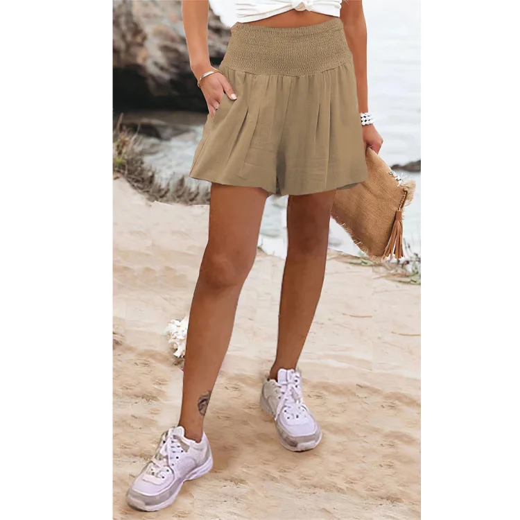 Elegante Mode Harajuku Slim Fit Weibliche Kleidung Lose Beiläufige Sport Alle Spiel Gerade Bein Shorts Hohe Taille Taschen Hosen – Detail 9