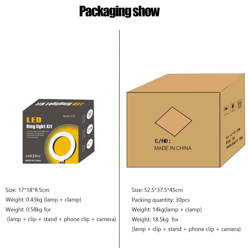 LED 링 필 라이트 세트, 데스크탑 컴퓨터 화상 회의용 강력한 클립 라이브 라이트, 유튜브 틱톡 비디오 라이브 전화 거치대, 6 인치