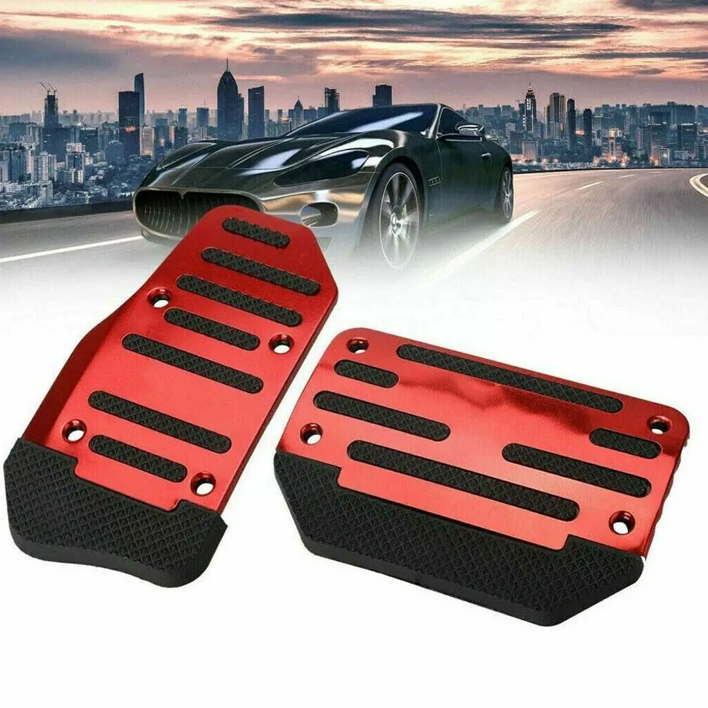 Car Accessories Car Pedals Pedal Cover Racing Pedals 2Pcs Universal Aluminum Automatic Transmission Car Foot Gas Pedal Set