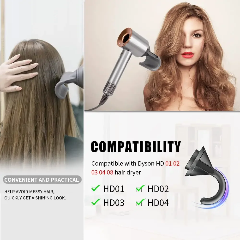 Description Picture 3 of itemFor Dyson Hair Dryer Anti-Warping Nozzle HD01,HD02,HD03,HD04,HD08,HD15 Universal Diffuser Nozzle Household Hair Styling tools
