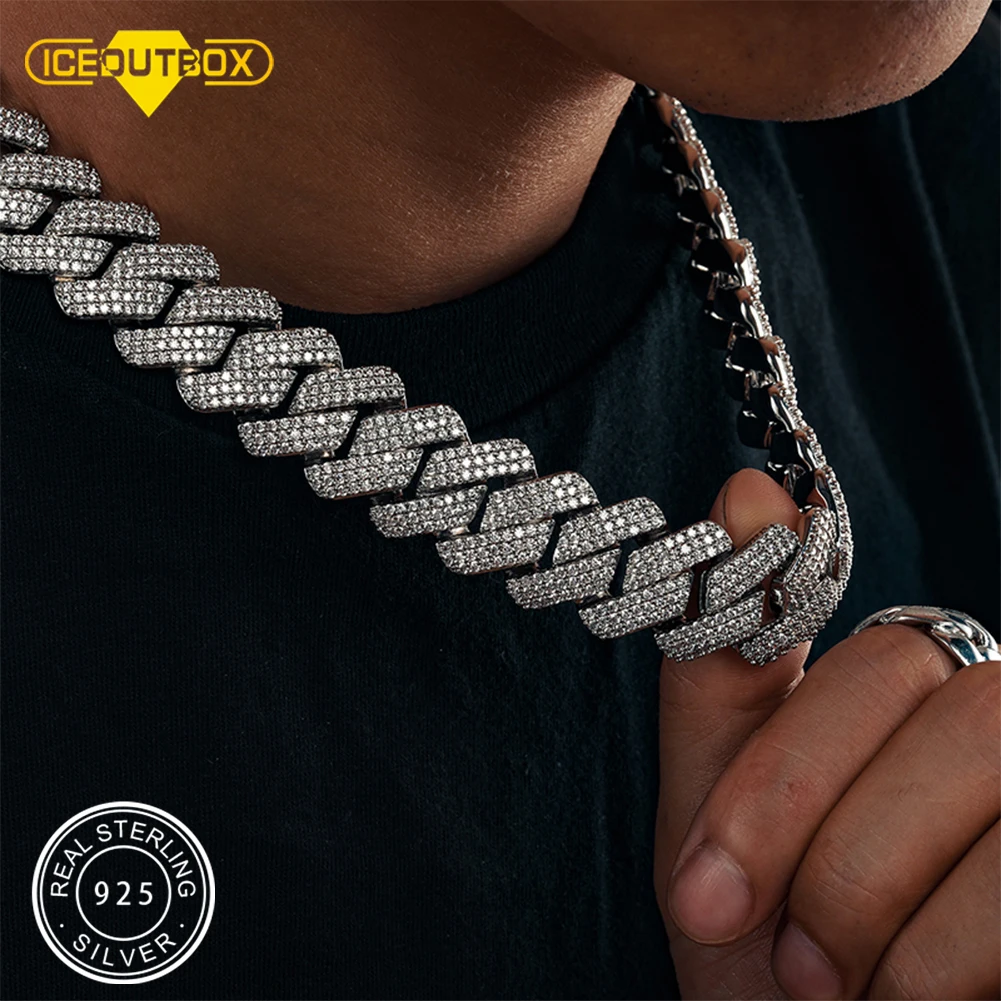 Cadena cubana de Plata de Ley 925 para hombre, 20mm, 3 filas, circonita  cúbica, alta calidad, Hip Hop, regalo de joyería, envío directo - AliExpress