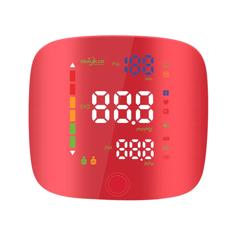 Realblad Digital Tensiometro Red bauman&oacute;metro presi&oacute;n arterial mu&ntilde;eca Spanish Voice Rechargeable blood pressure gauge monitor