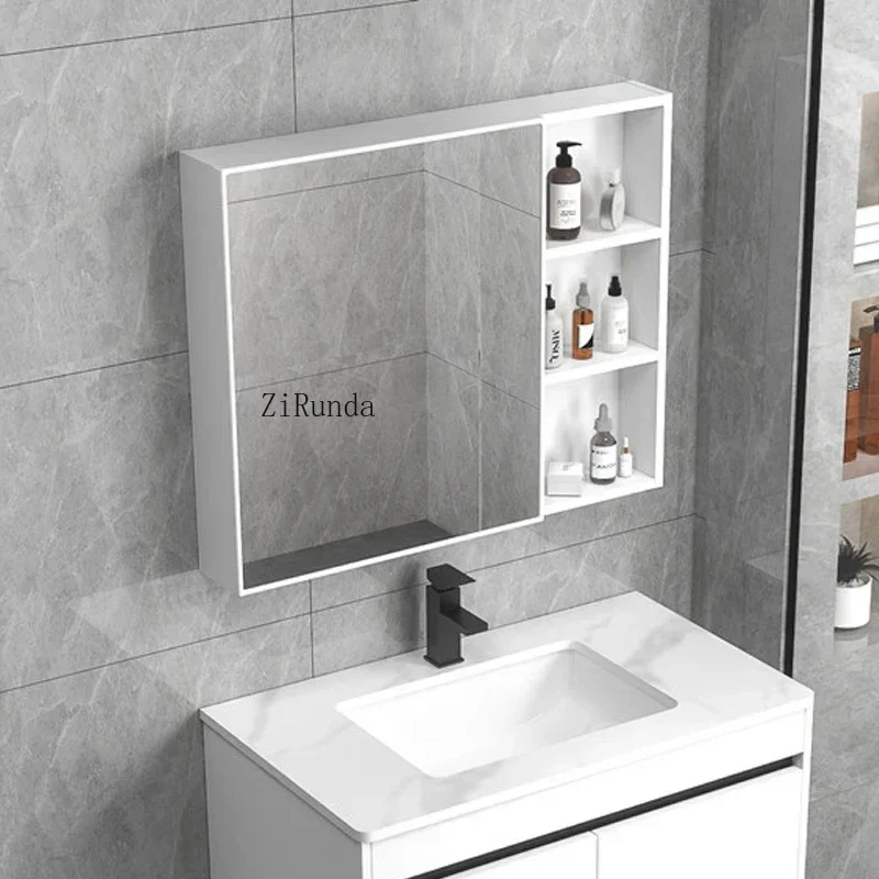 Originality Smart Bathroom Cabinet Nordic Simple Vanity Storage Mirror Cabinets Washbasin Home Furniture Mueble Bajo Lavabo FYBC