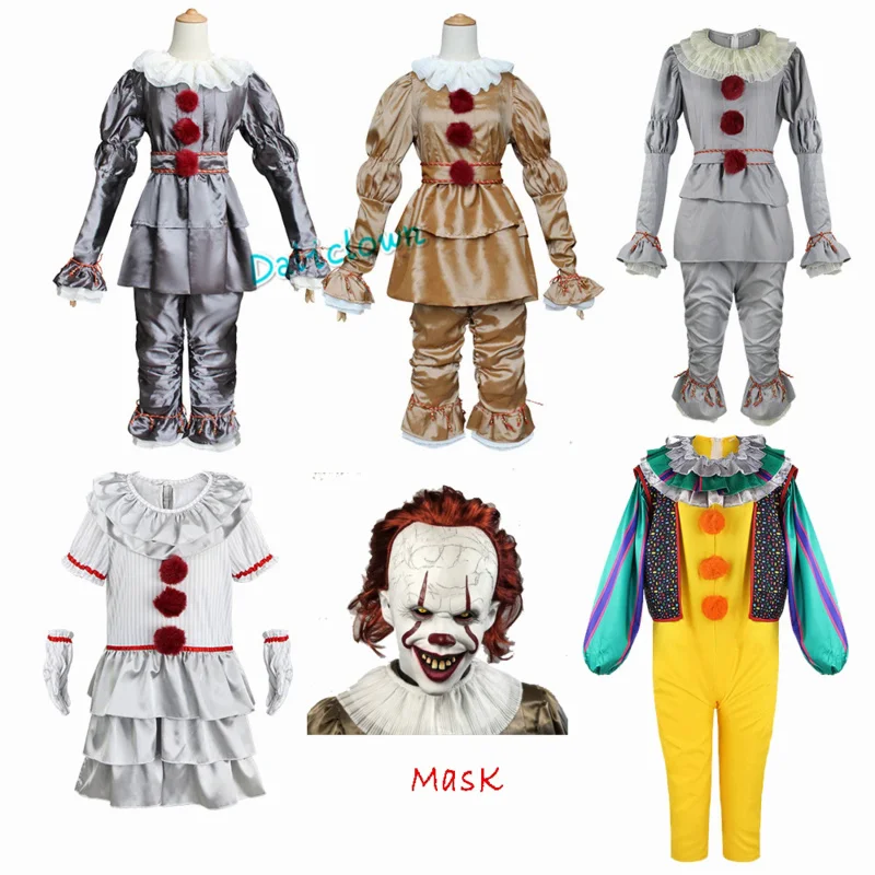 

Костюм для косплея из фильма «Джокер», «Стивен Кинг это страшный ужас», клоун, Рождество, Хэллоуин, фотомаска, костюм, реквизит, набор