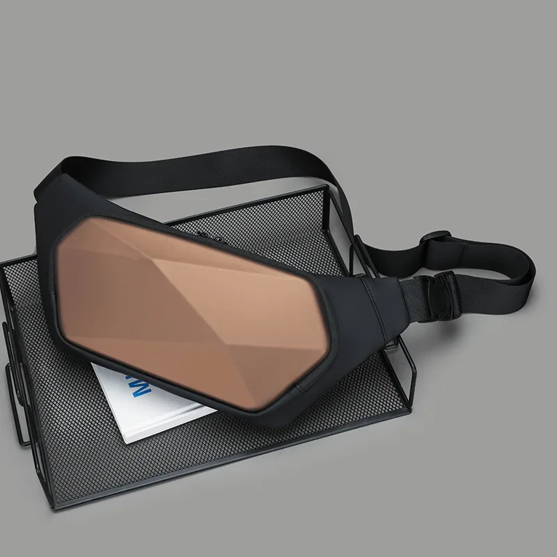 Men's Chest Bag Street Motorcycle Style Hard Shell Casual Fashion Travel Crossbody Trendy Bag