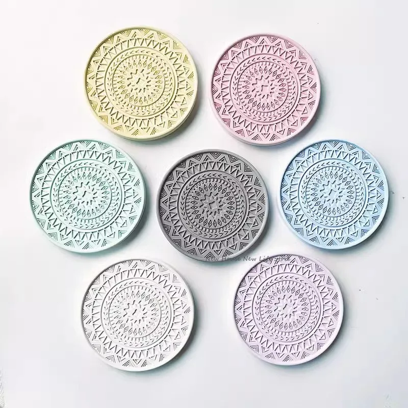 DIY Mandala Coaster Silicone Mold Handmade Cup Pad Plaster Epoxy Resin Casting Mould Concrete Cement Craft Molds Home Decoration silicone mold