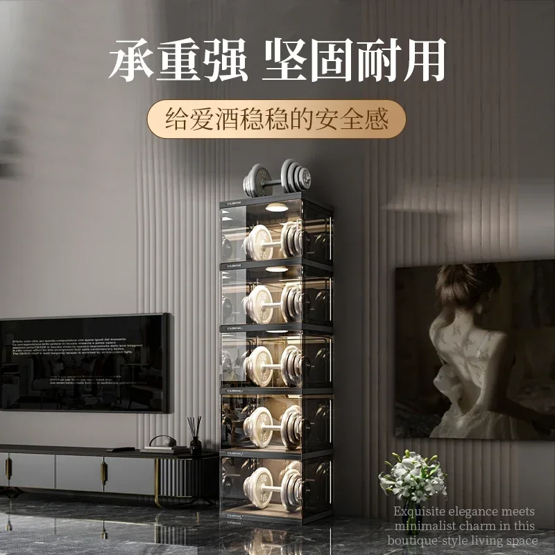 Wine cabinet display cabinet, living room against the wall, small household floor-to-ceiling foreign wine cabinet