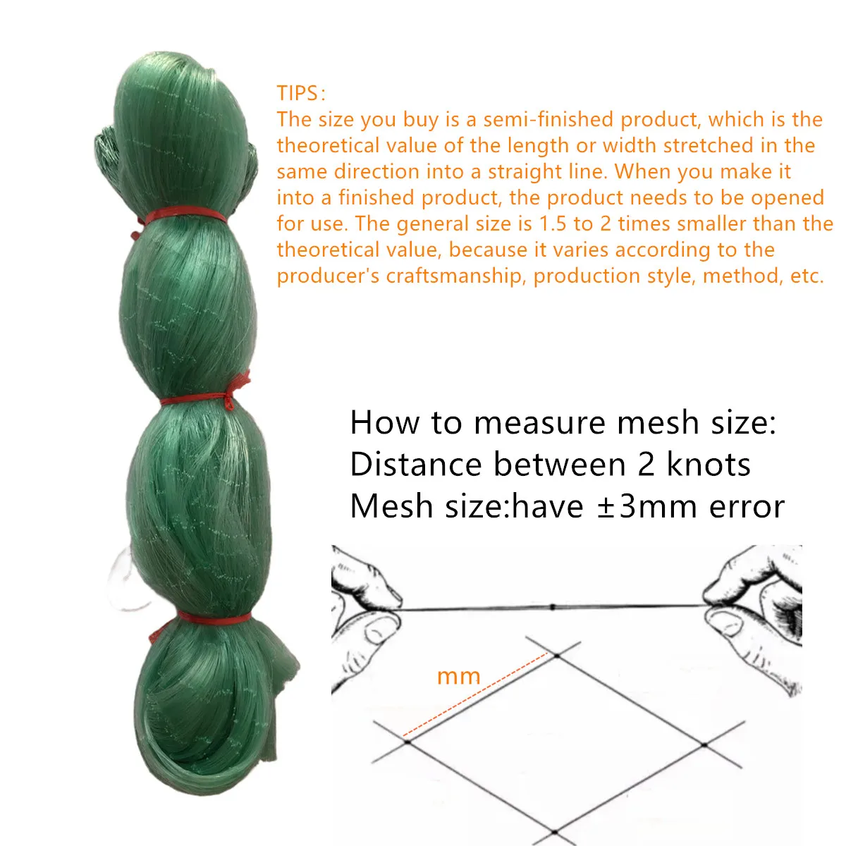Semi-finished Fishing Net Thickness 0.25mm Gillnet Monofilament Nylon Fish Network Fishnet Visnet Rede Epuisette Pour la peche 3